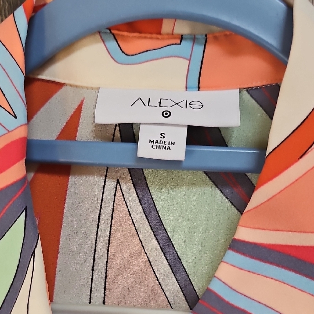 Alexis For Target Colorful Long Sleeve Button Down Dress - Picture 3 of 6